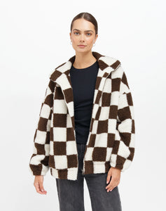 Checkerboard Sherpa Jacket