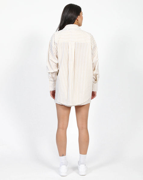 Button Up Shirt - Striped | Almond