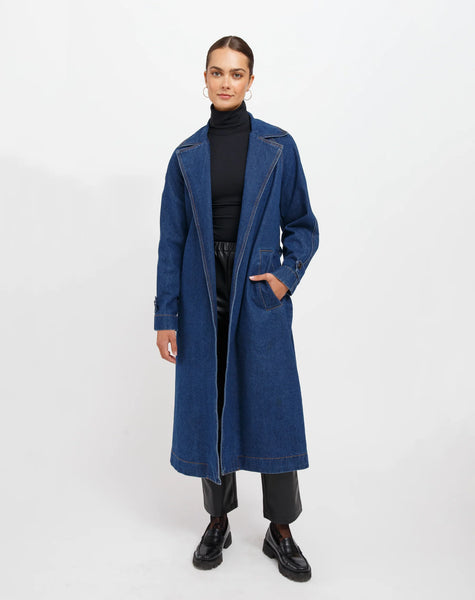 Caitlin Denim Trench Coat