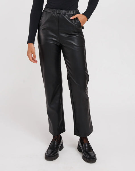 Megan Vegan Leather Straight Leg Pant