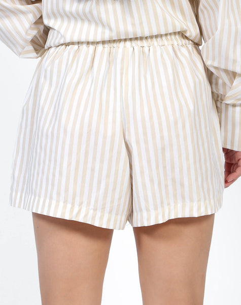 Shorts - Striped | Almond Milk