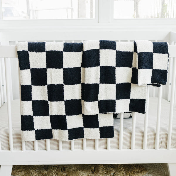 Plush Blanket - Black & White Halloween