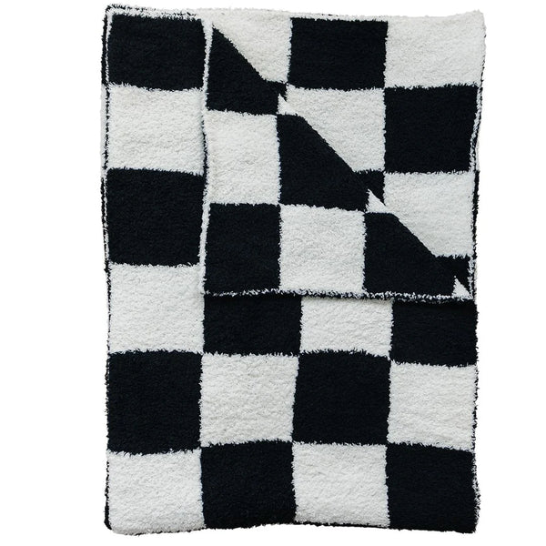 Plush Blanket - Black & White Halloween