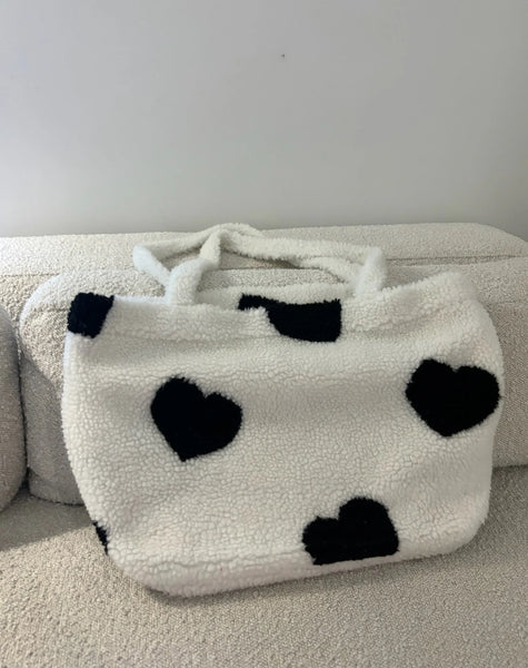 Sherpa Tote Bag - All Over Heart
