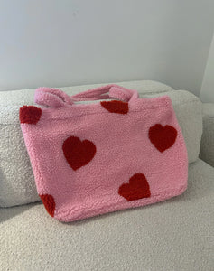 Sherpa Tote Bag - All Over Heart