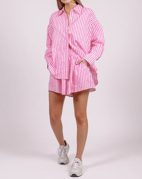 Shorts - Striped | Pink