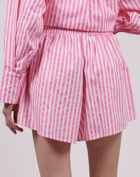 Shorts - Striped | Pink