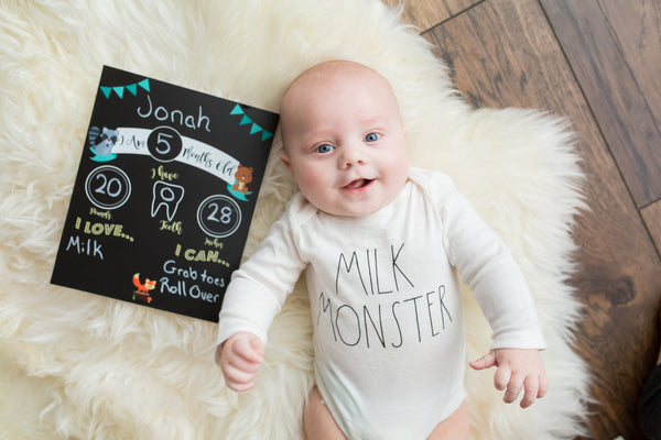 Reusable Sign - Baby Monthly Milestone (Woodlands)