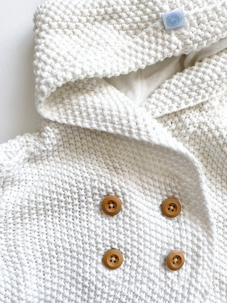 Hoodie Crochet Knit - Cream (12-18M)