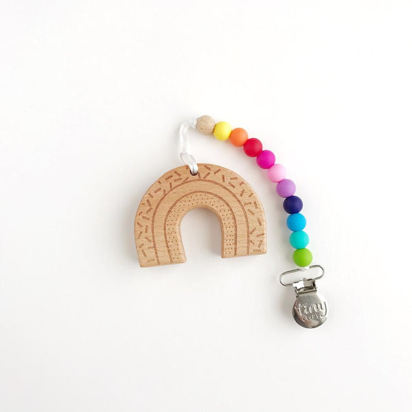 Tiny Inspirations - Teether + Clip - Rainbow